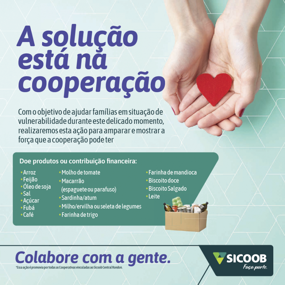 Campanha vai arrecadar alimentos para pessoas prejudicadas pelo coronavírus