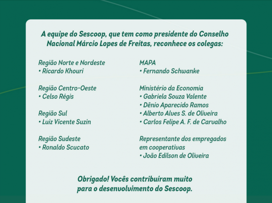 Novo Conselho Nacional do Sescoop toma posse