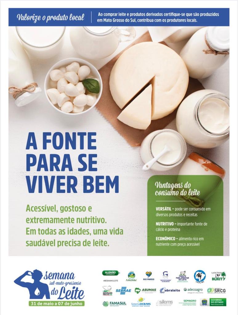 Semana Estadual do Leite 2020 tem programacão virtual
