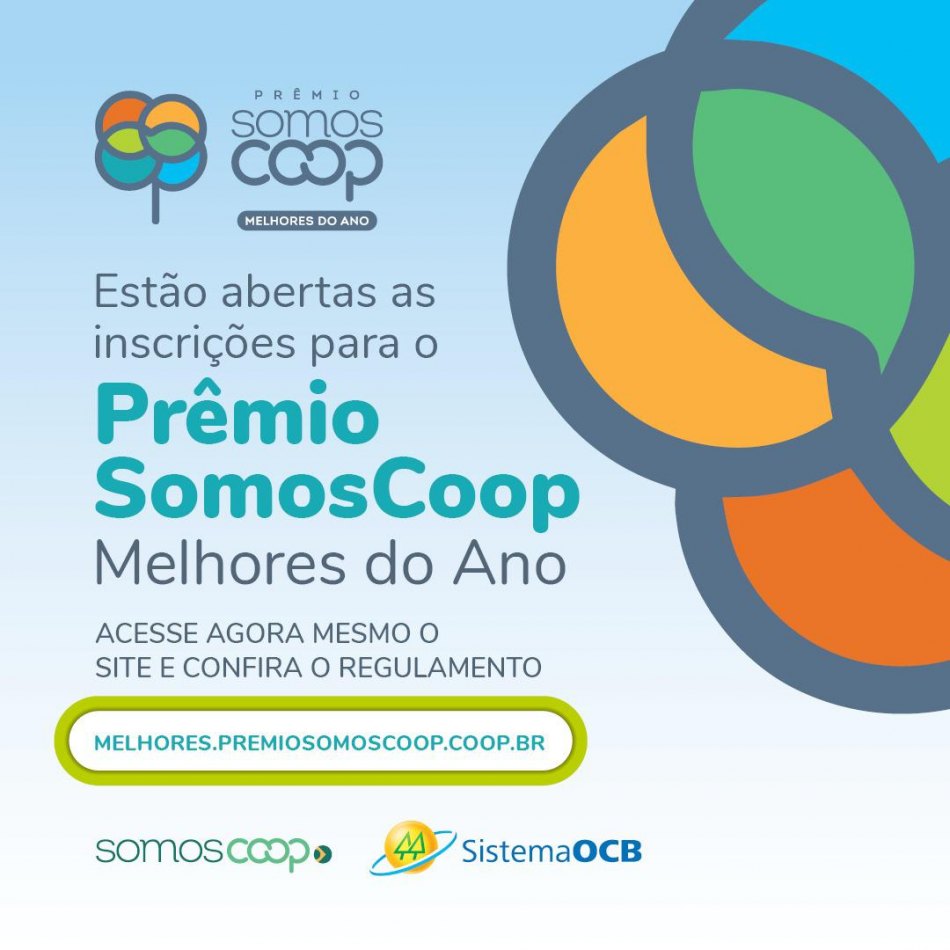 Abertas as inscricões ao Prêmio SomosCoop Melhores do Ano