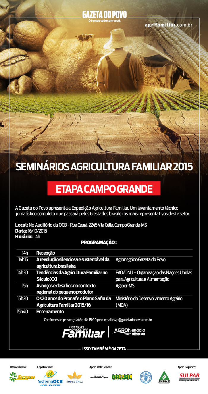 Campo Grande recebe Seminários da Agricultura Familiar 2015