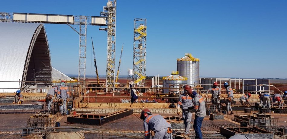 Obras nas indústrias da Coamo em Dourados chegam a 20% do cronograma e tem 1.200 trabalhadores
