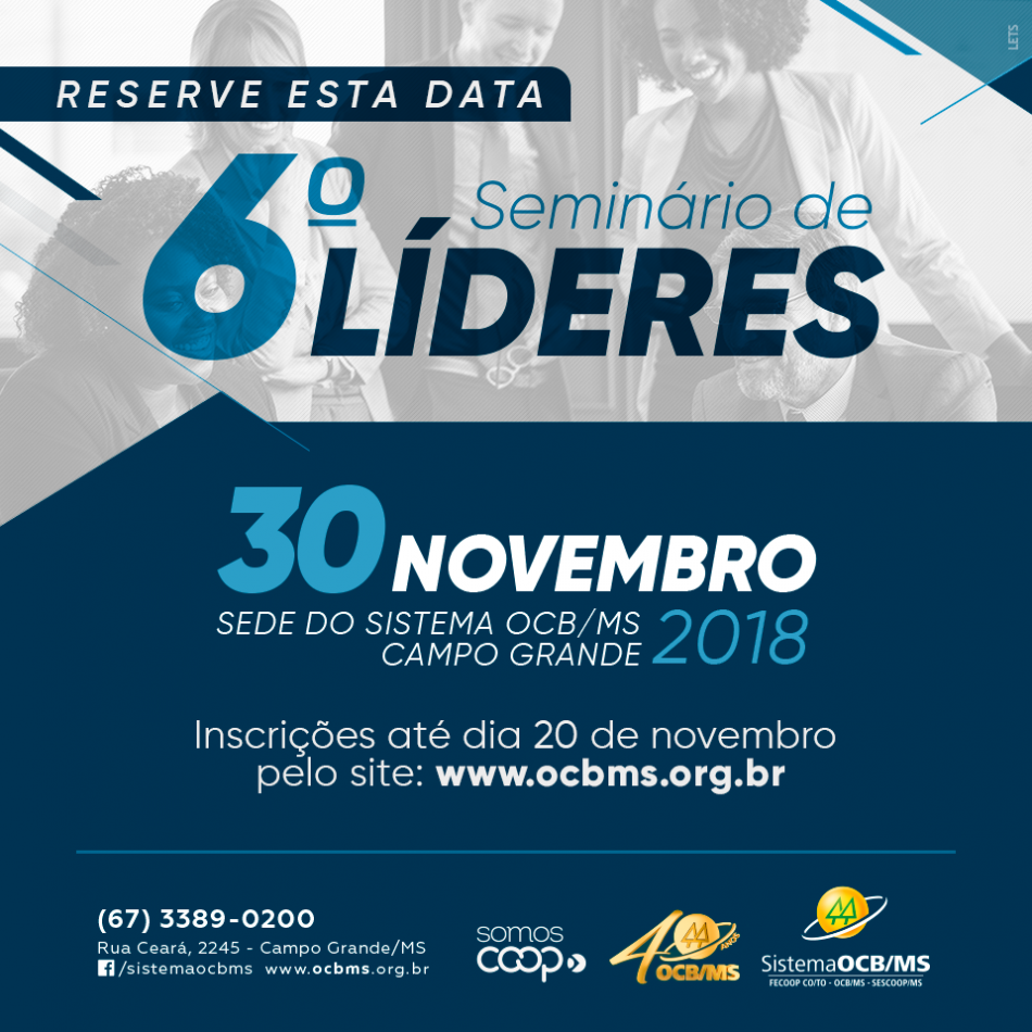 Inscricões abertas para o VI Seminário de Líderes