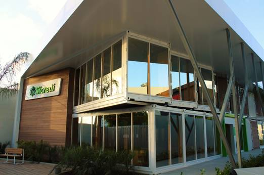 Projeto de arquitetura sustentável do Sicredi faz uso de contêineres para agências
