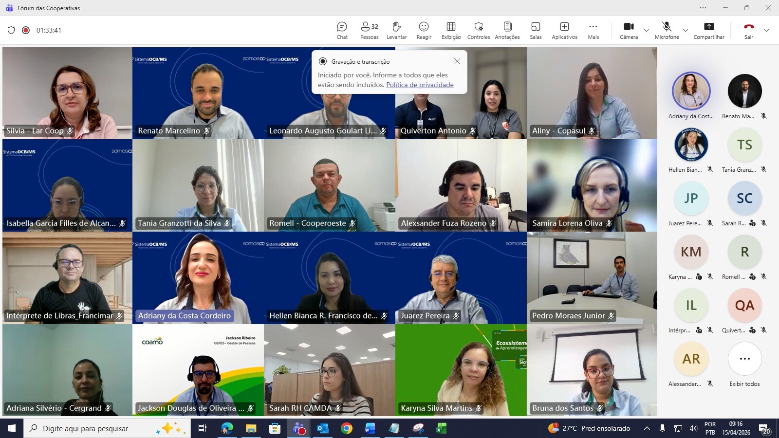 Sistema OCB/MS realiza o primeiro encontro do Fórum das Cooperativas do Programa Aprendiz Cooperativo
