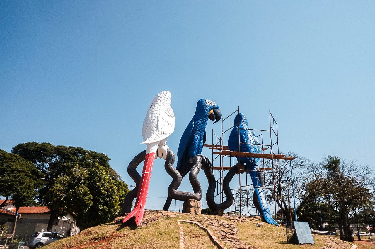 Campanha bate segunda meta e inicia nova etapa de pintura da arara vermelha