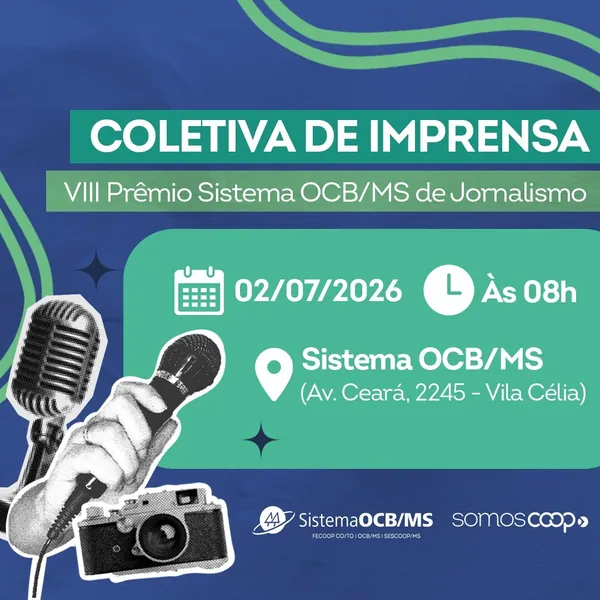 Sistema OCB/MS lança VIII Prêmio de Jornalismo e apresenta balanço do setor em Mato Grosso do Sul