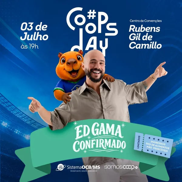 Com stand-up de Ed Gama, CoopsDay 2026 celebra a força do cooperativismo em Mato Grosso do Sul