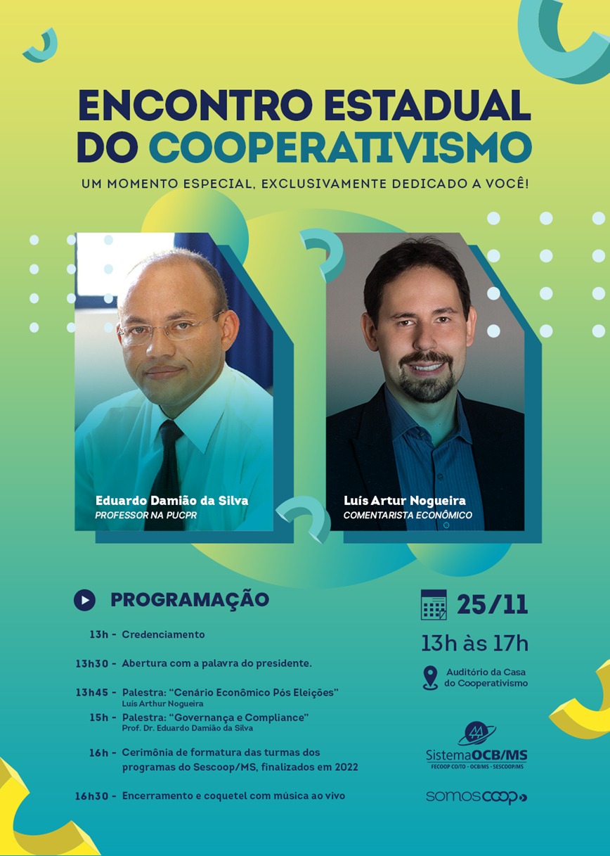 Encontro Estadual do Cooperativismo será realizado no dia 25