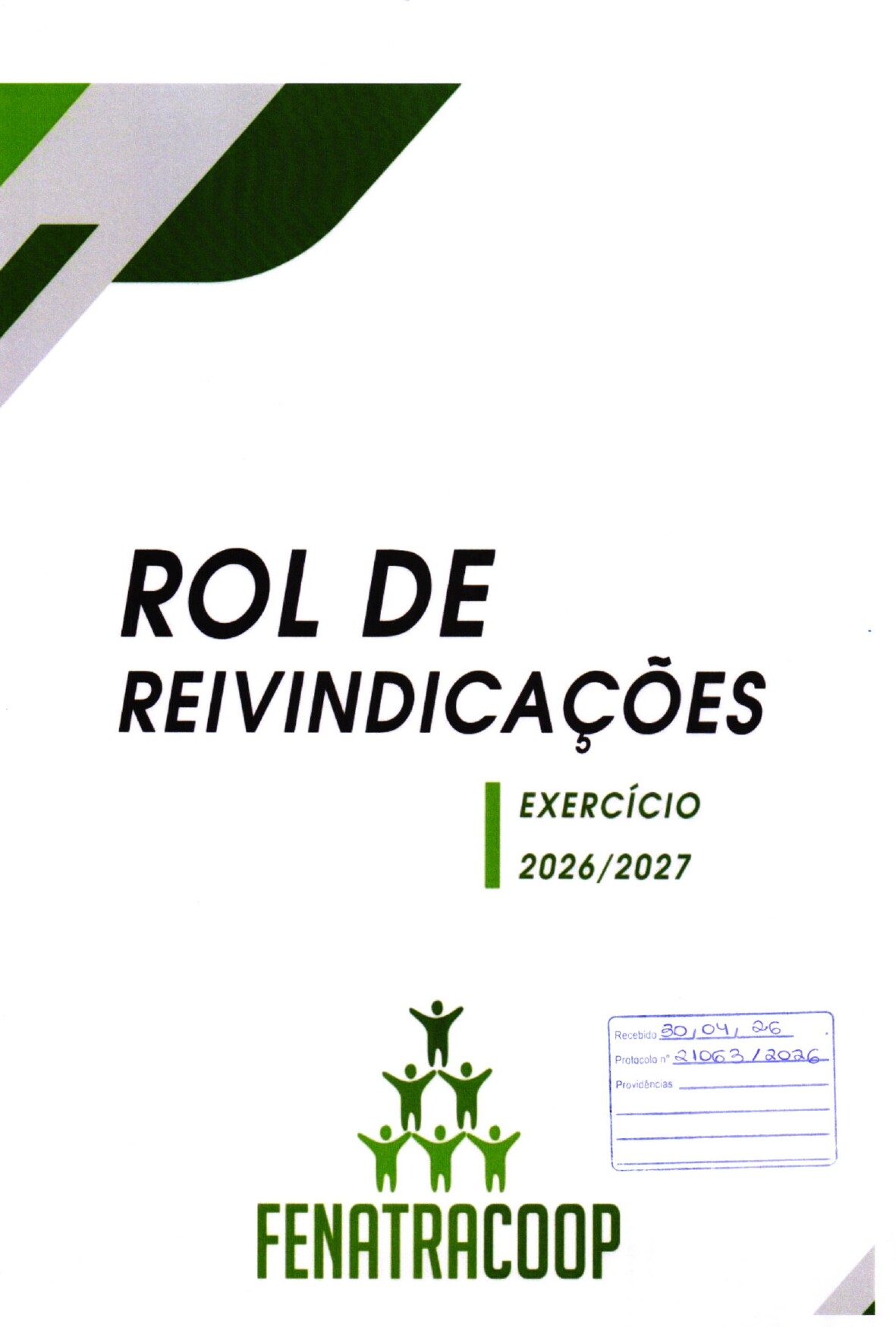 Rol de Reinvindicações da FENATRACOOP 2026/2027